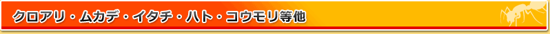 クロアリ・ムカデ・イタチ・ハト・コウモリ等他